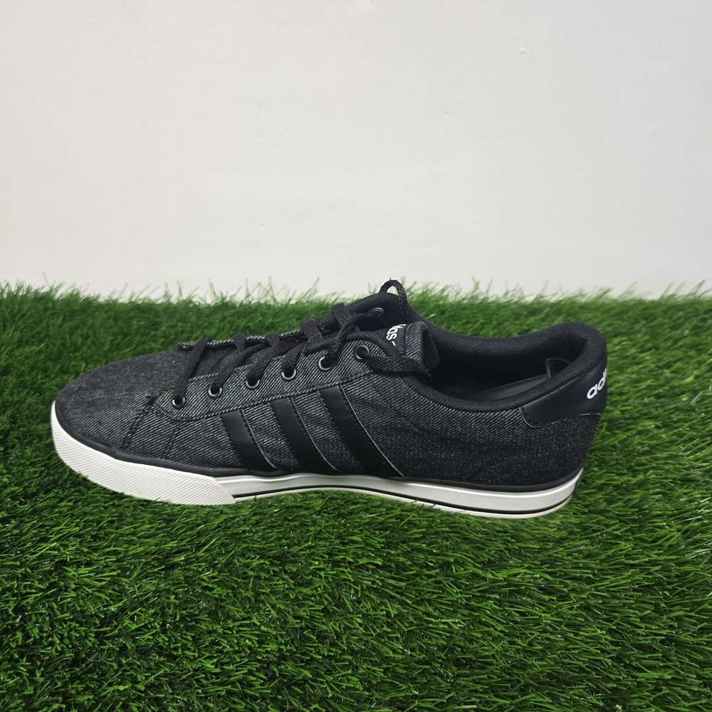 Adidas Neo Shoes Mens Size 12 Black Denim Ortholite Comfort Foam Sneakers Casual - Picture 7 of 13